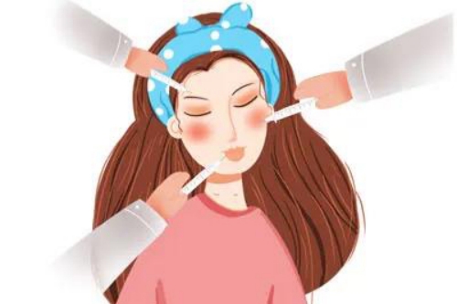 日本麻布台美容面部注射卡通图片
